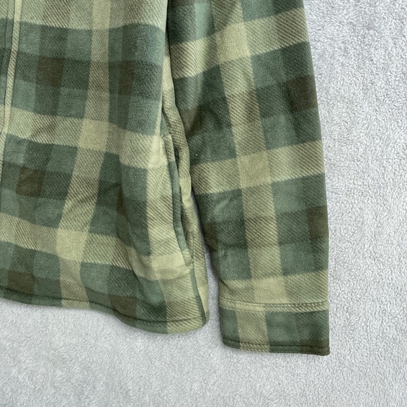 NEW Voyager Men's XL Plaid Sherpa Lined Fleece Shirt Jacket Green Tan Full Zip - Picture 7 of 9